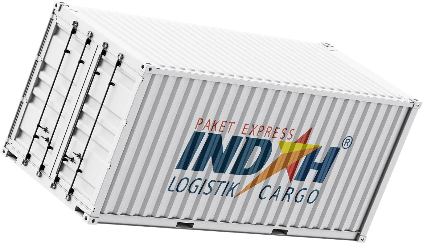 Ilustrasi kontainer logistik pengiriman Indah Sewon